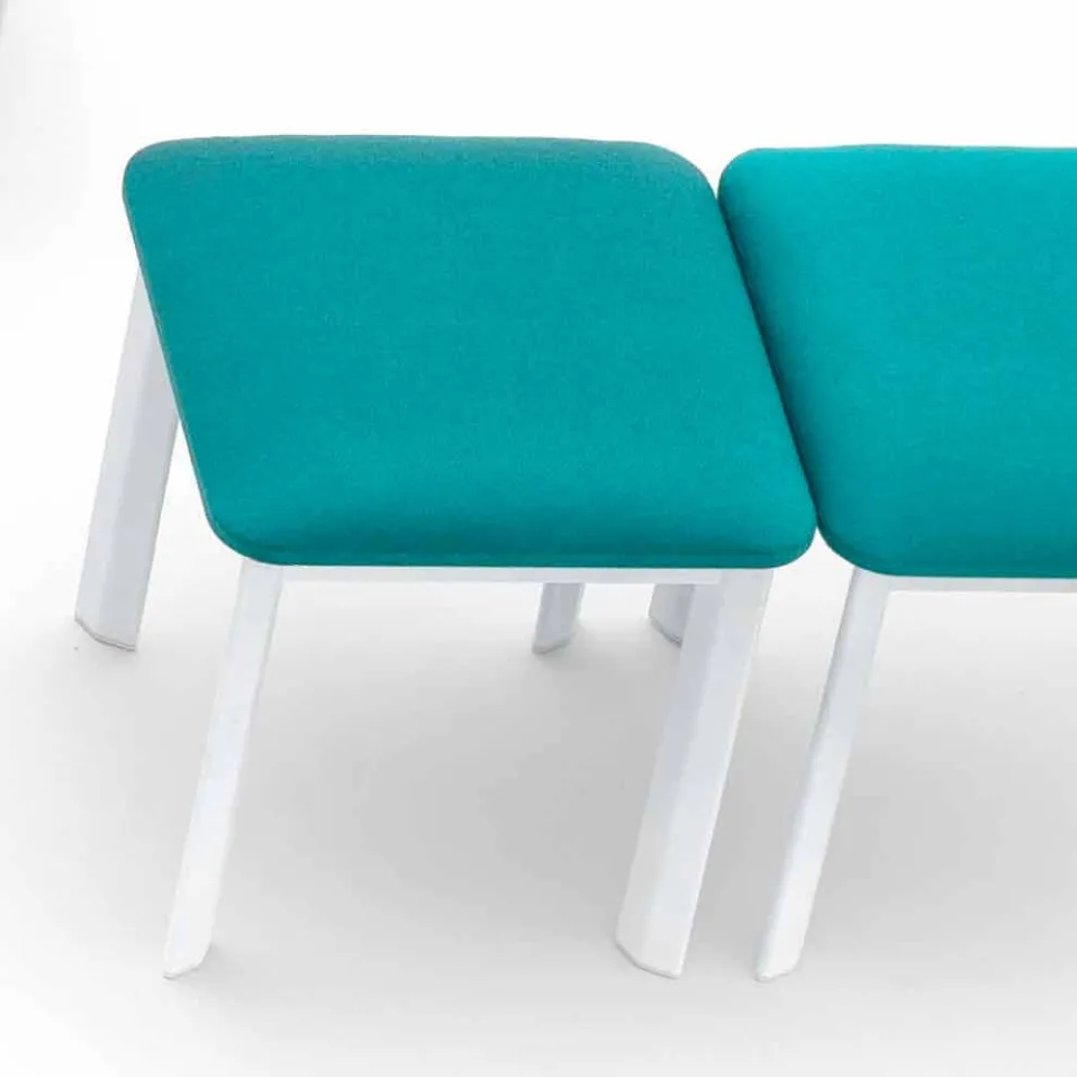 Gartenhocker aus gepolstertem Stoff und Aluminium Varaschin System