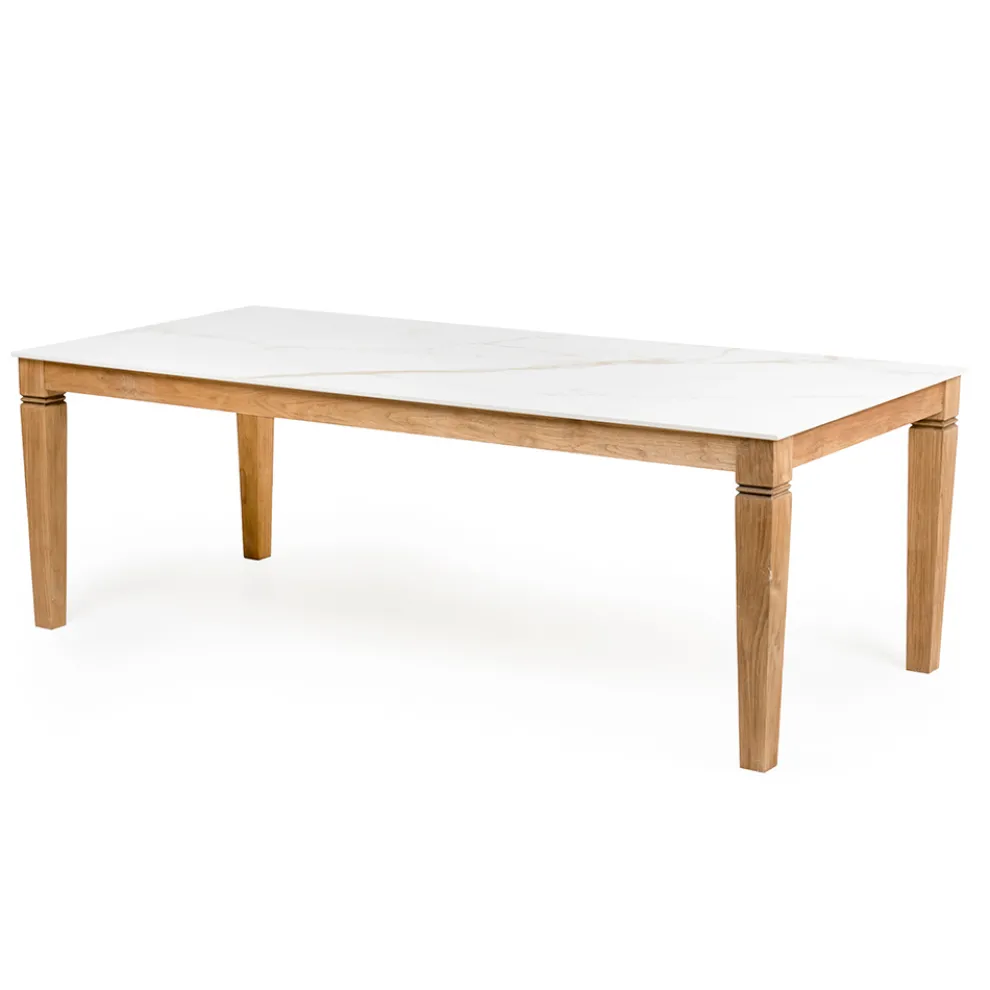 Gartentisch aus natürlichem Teakholz und Keramikplatte - Artes