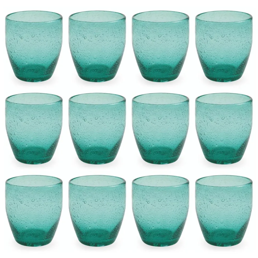 Set mit 12 Wassergläsern aus farbigem mundgeblasenem Glas - Guerrero