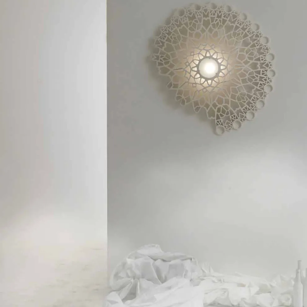 Applique Deckenleuchte in Weiß Technopolymer Design 2 Größen - Kathedrale