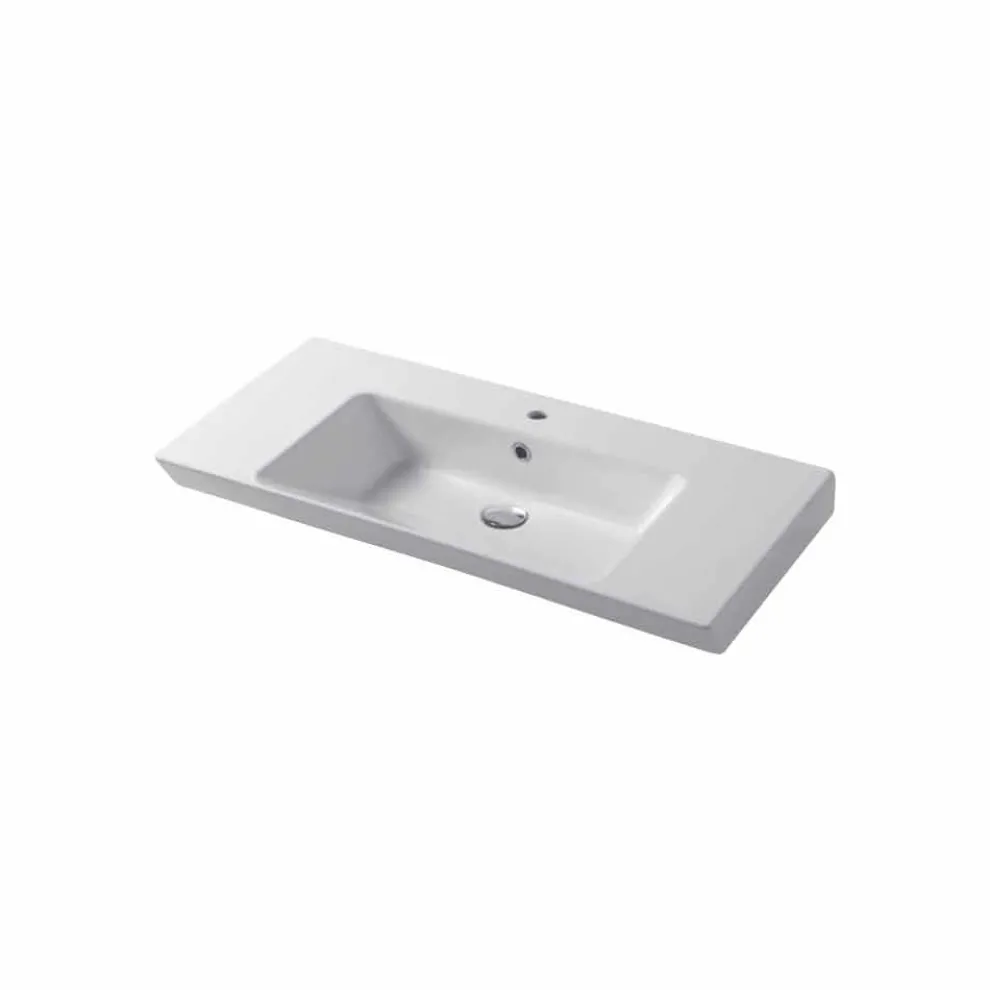 Arbeitsplatte und Wandeinsatz aus weißem oder farbigem Keramik-Maida