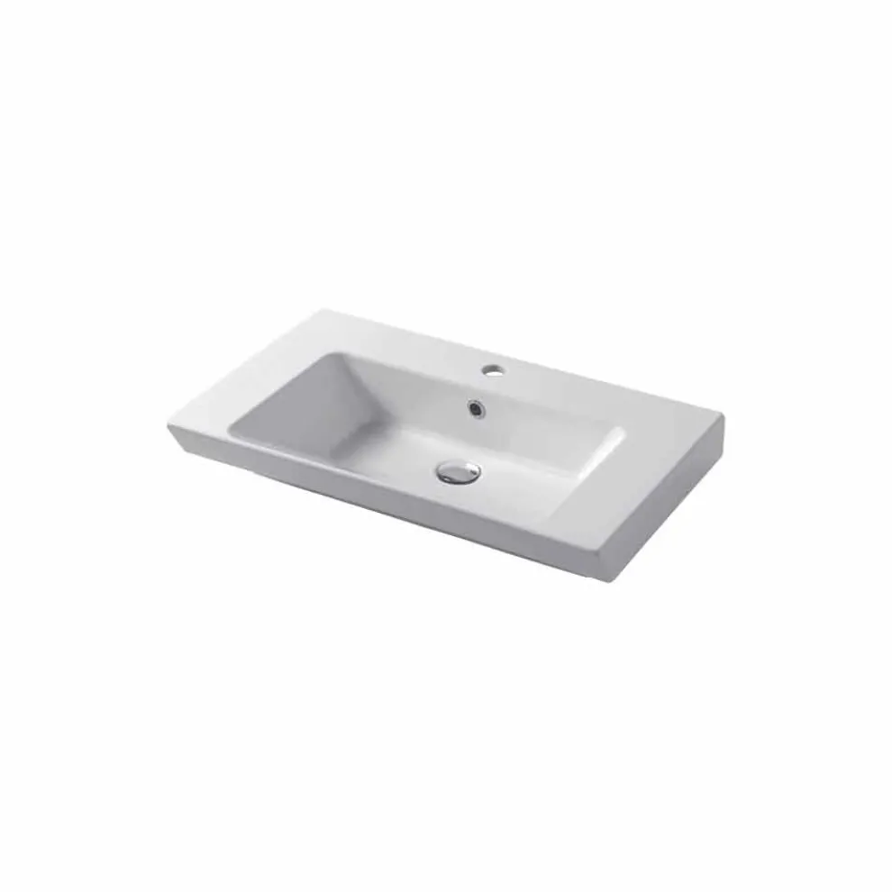 Arbeitsplatte und Wandeinsatz aus weißem oder farbigem Keramik-Maida