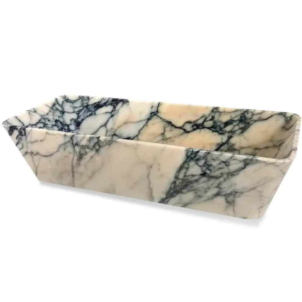 Arbeitsplatte Waschbecken im Paonazzo Marmor Quadrat Design Made in Italy - Karpa