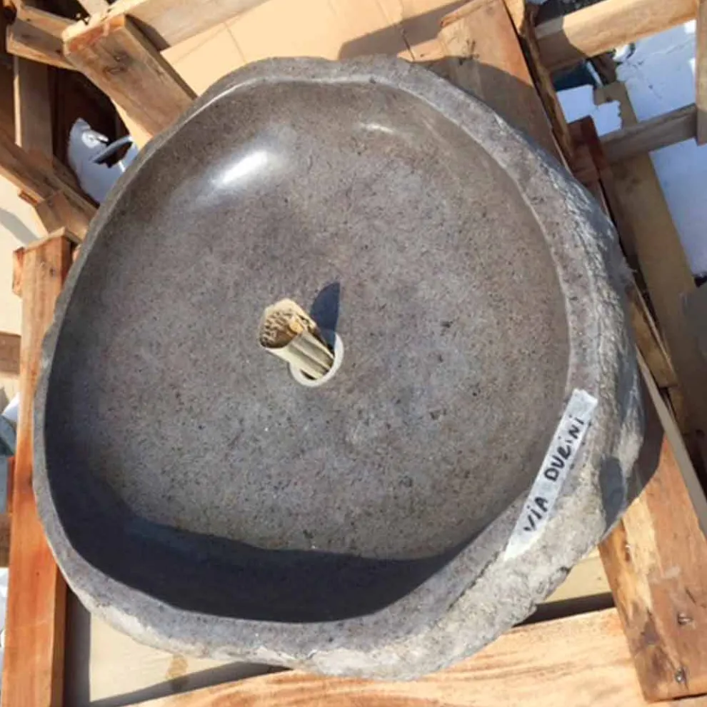 Arbeitsplatte Waschbecken Handgefertigt in Pietra di Fiume - Aurea