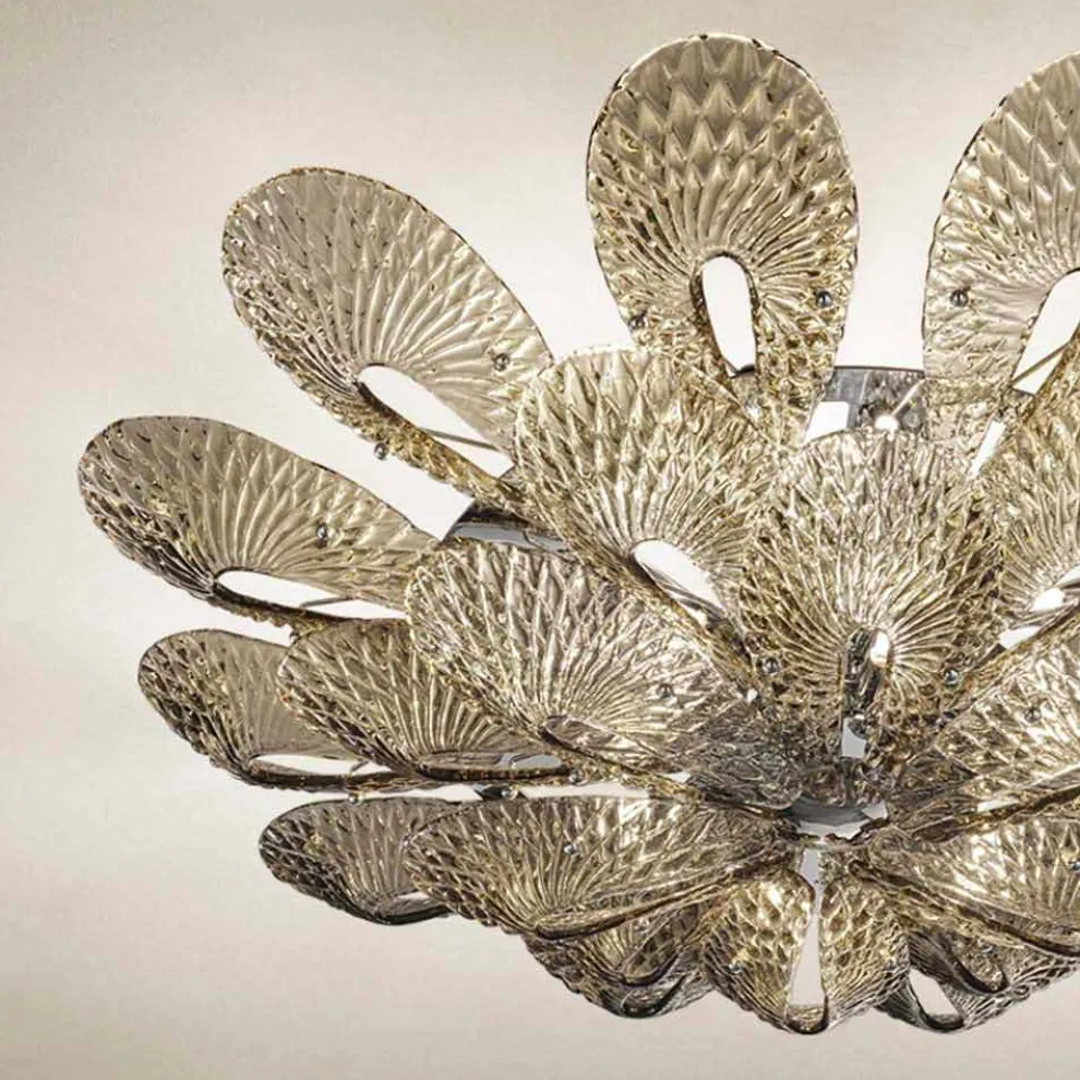 Artisan Deckenlampe aus venezianischem Rauchglas, Made in Italy - Minos