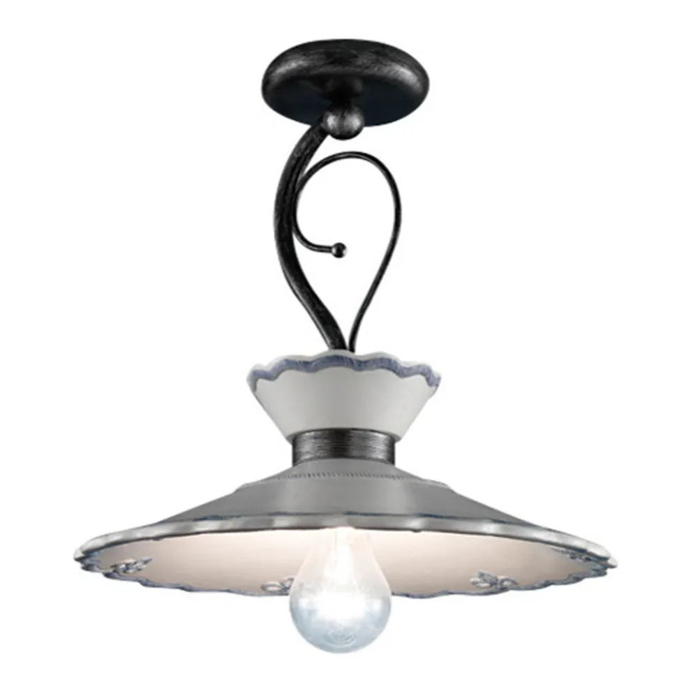 Artisan Deckenleuchte aus handbemalter Keramik mit Stickereieffekt - Ravenna