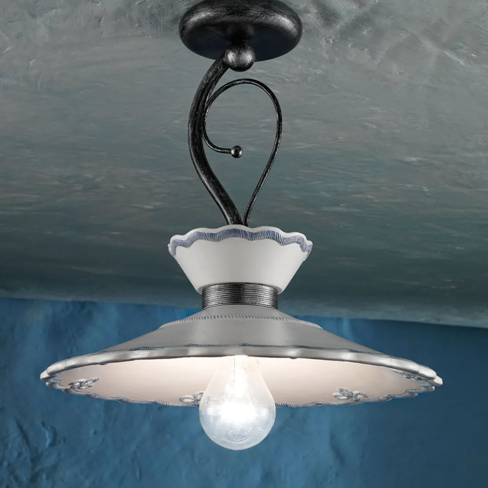 Artisan Deckenleuchte aus handbemalter Keramik mit Stickereieffekt - Ravenna