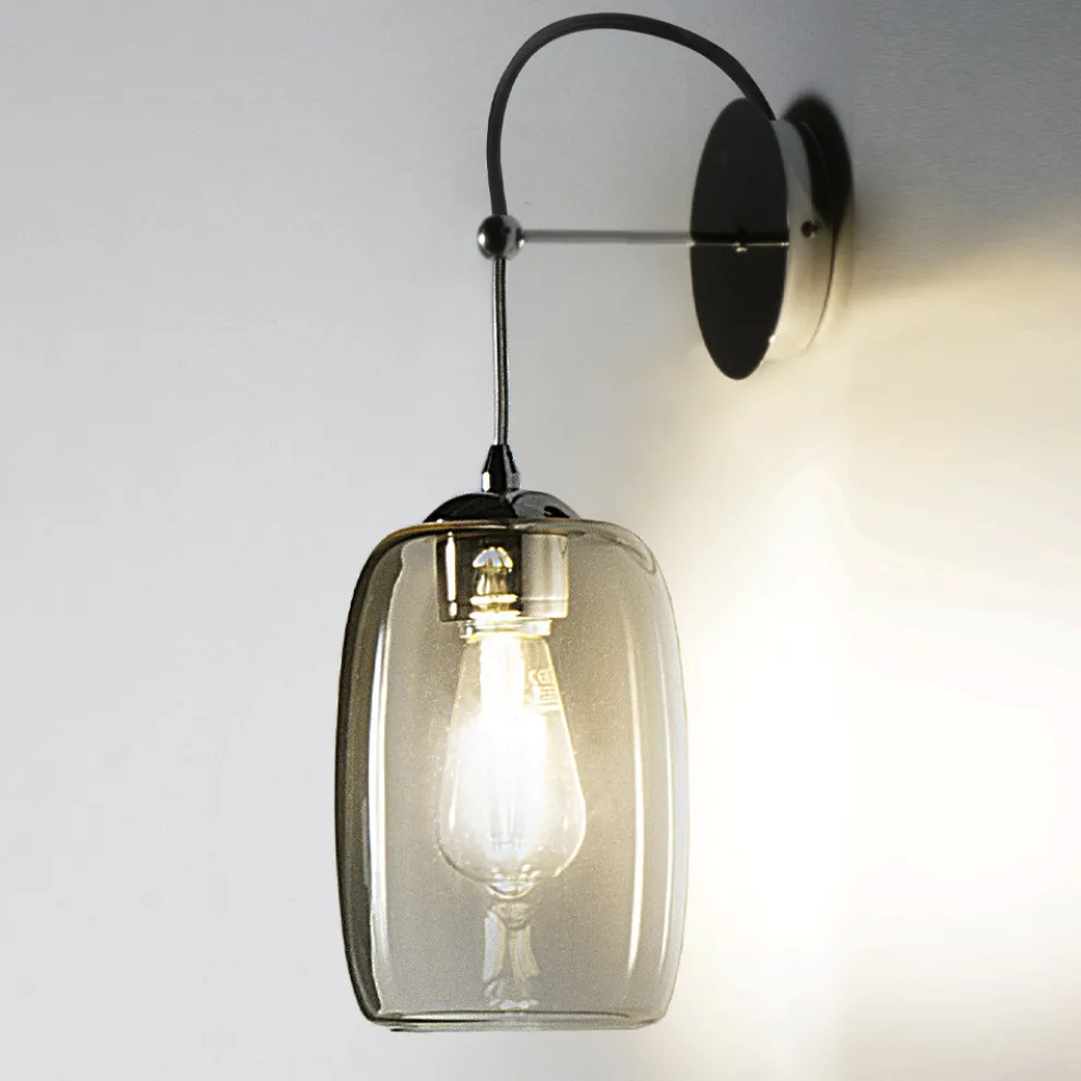 Artisan Wandleuchte aus mundgeblasenem Venedig Glas 16 cm - Bambus