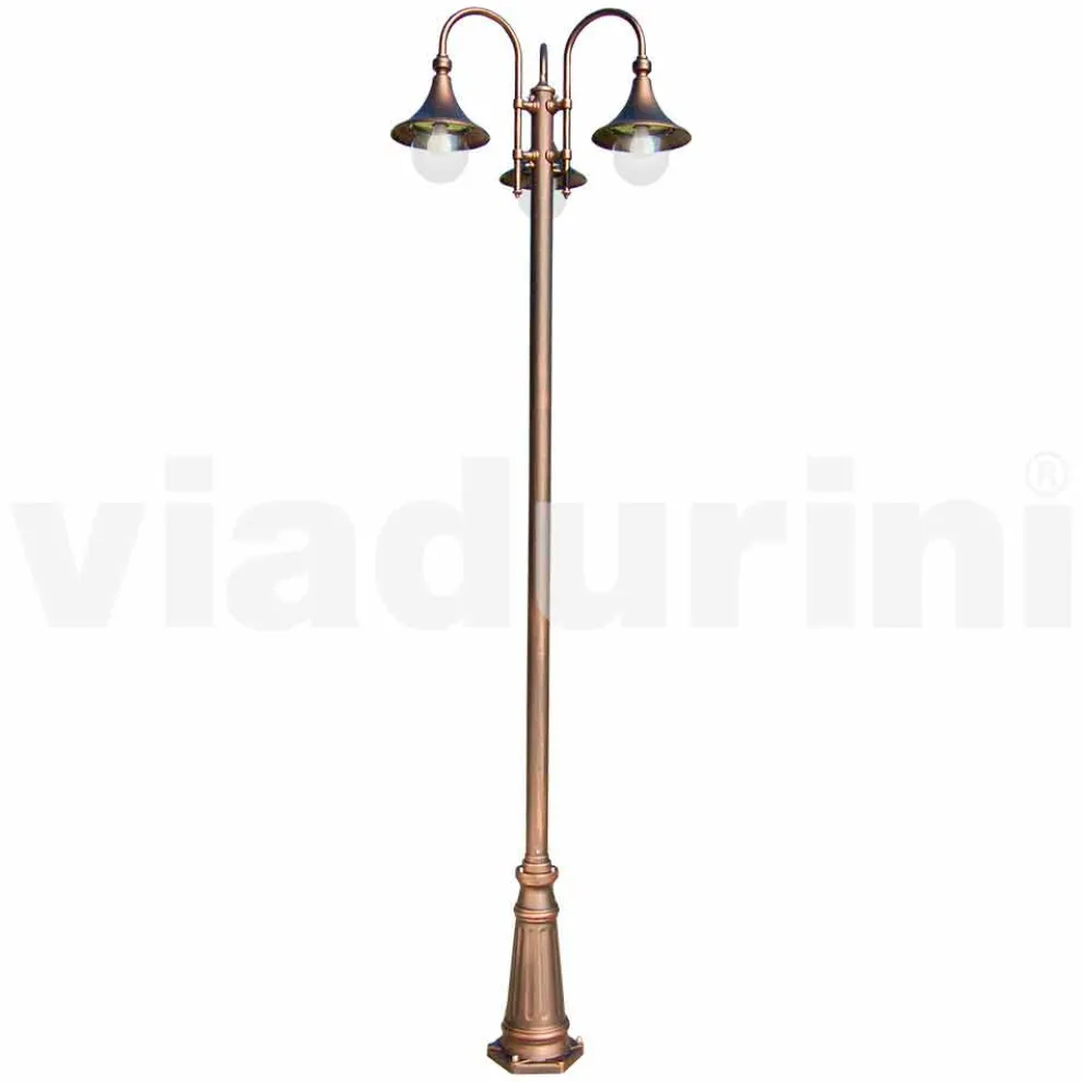 Außen drei Lichter Laternenpfahl aus Aluminium, hergestellt in Italien, Anusca