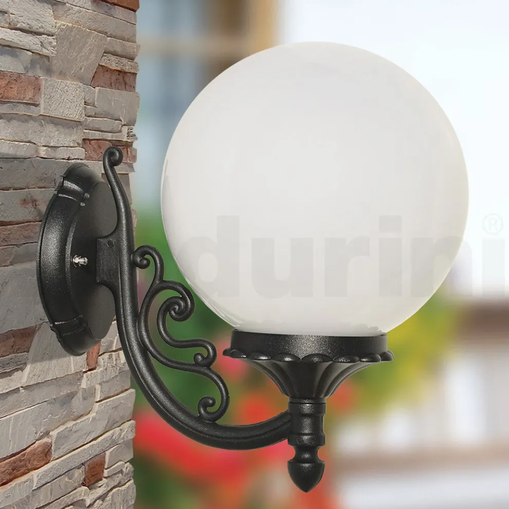 Außenlampe aus Aluminium mit opaler Acrylkugel - Trovaanthrazit