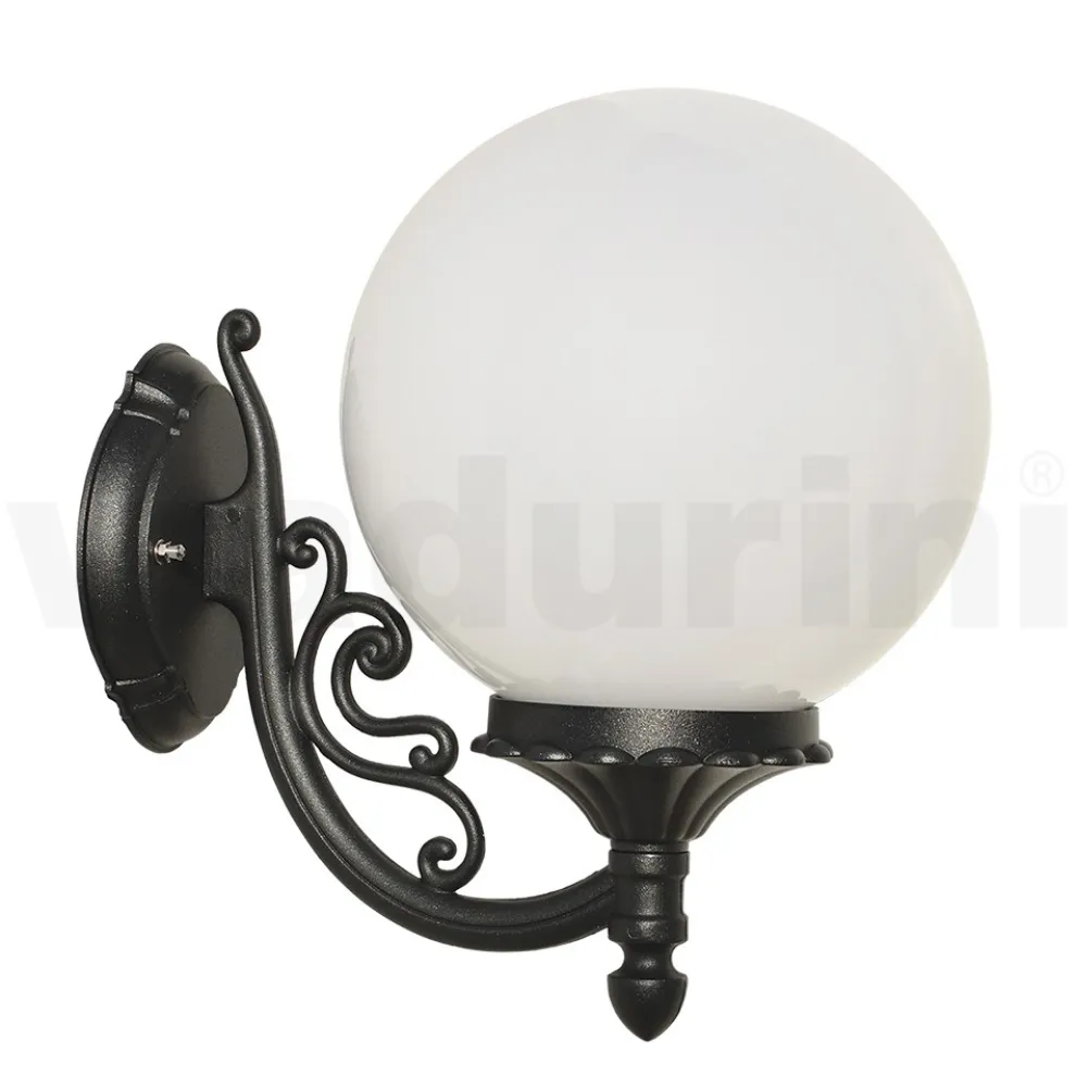 Außenlampe aus Aluminium mit opaler Acrylkugel - Trovaanthrazit