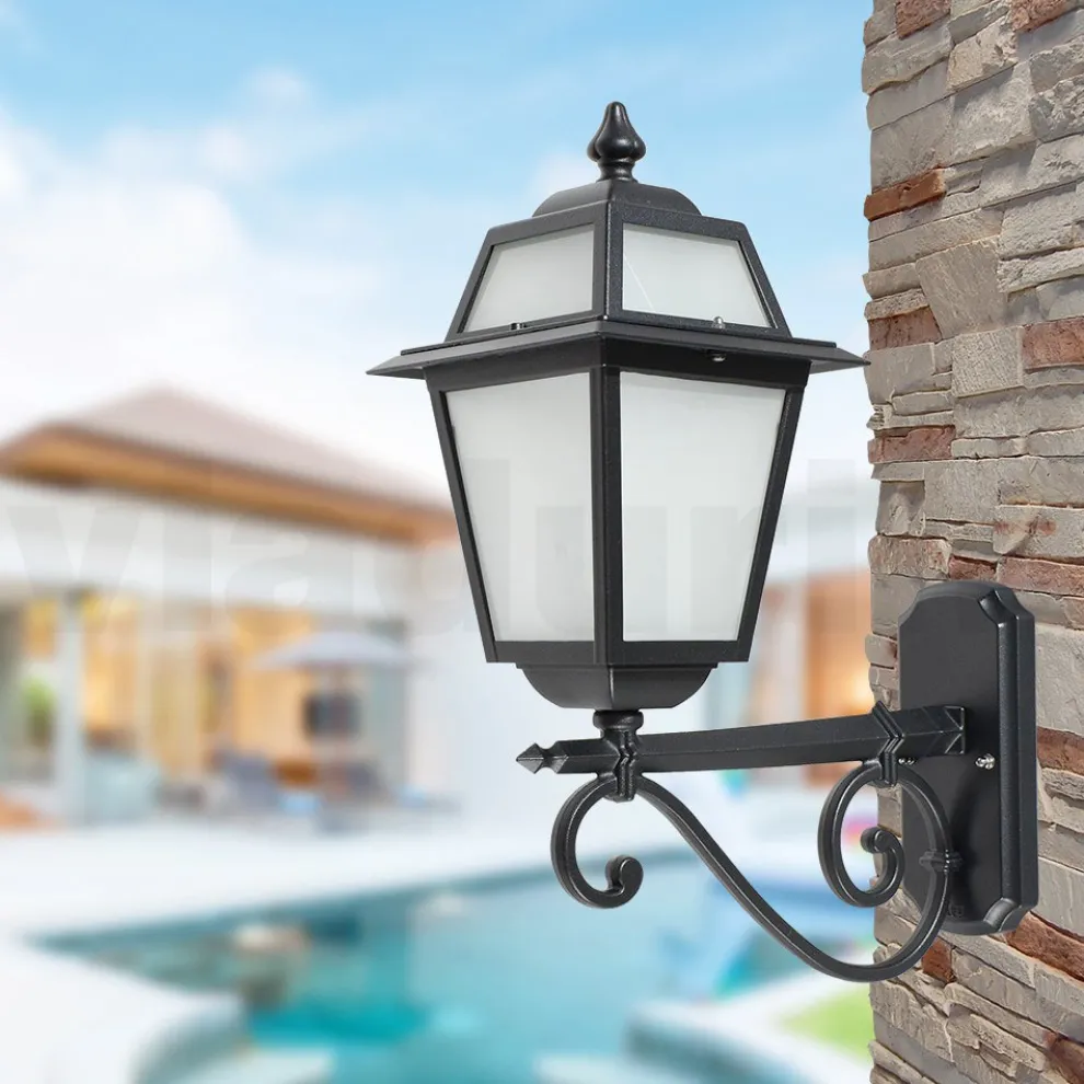 Außenlampe aus anthrazitfarbenem Aluminium und Glas Made in Italy - Elric