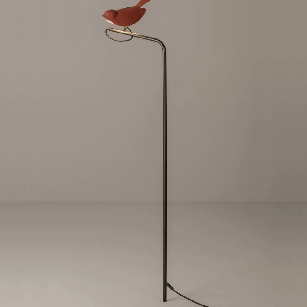 Außenlampe aus emaillierter toskanischer Majolika Made in Italy - Uccellino