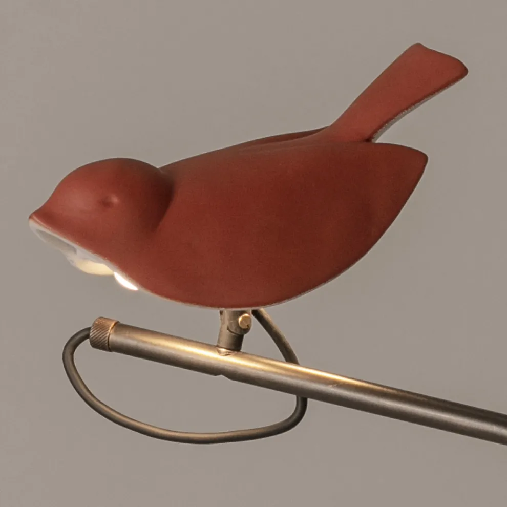 Außenlampe aus emaillierter toskanischer Majolika Made in Italy - Uccellino