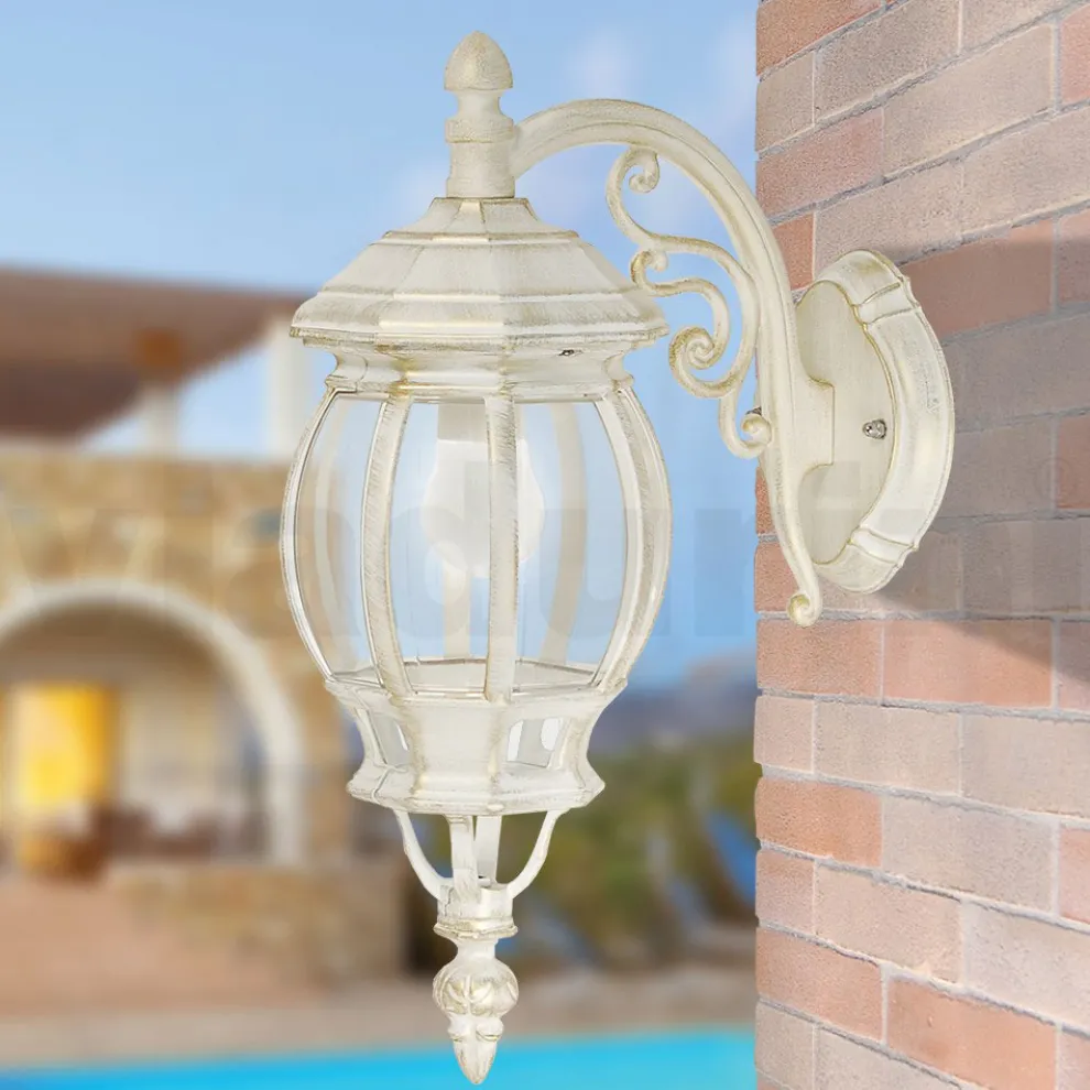 Außenlampe im Vintage-Stil aus weißem Aluminium, hergestellt in Italien – Dodo