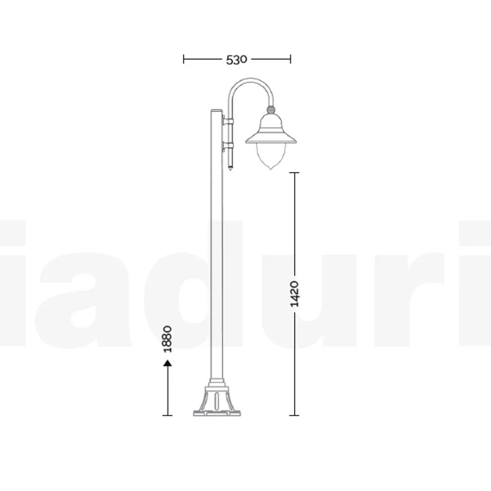Außenlampe im Vintage-Stil aus Aluminium, hergestellt in Italien – Cassandra
