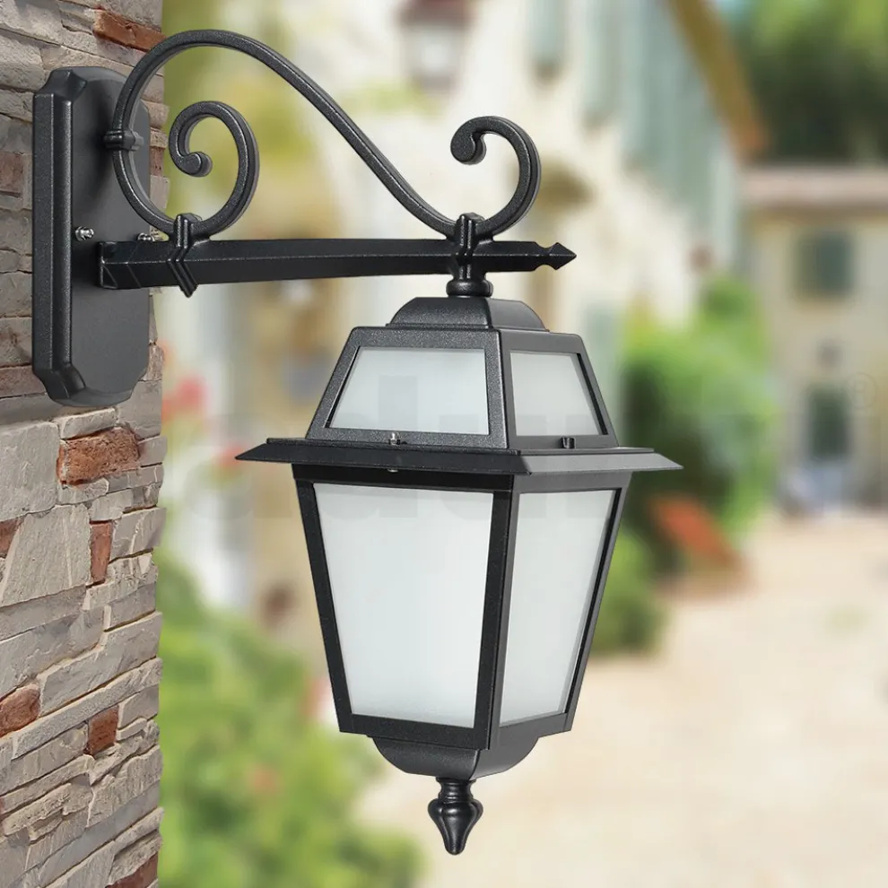 Außenlaterne aus anthrazitfarbenem Aluminium und Glas Made in Italy - Elric