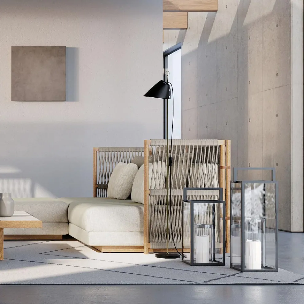 Außenlaterne mit schwarzer Aluminiumstruktur Made in Italy - Eve