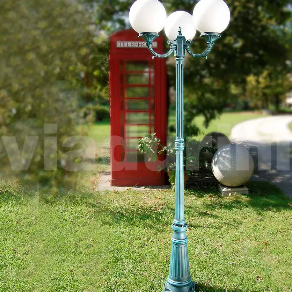 Außenlaternenpfahl 212 cm aus schwarzem Acryl und Aluminium Made in Italy - Trovanero