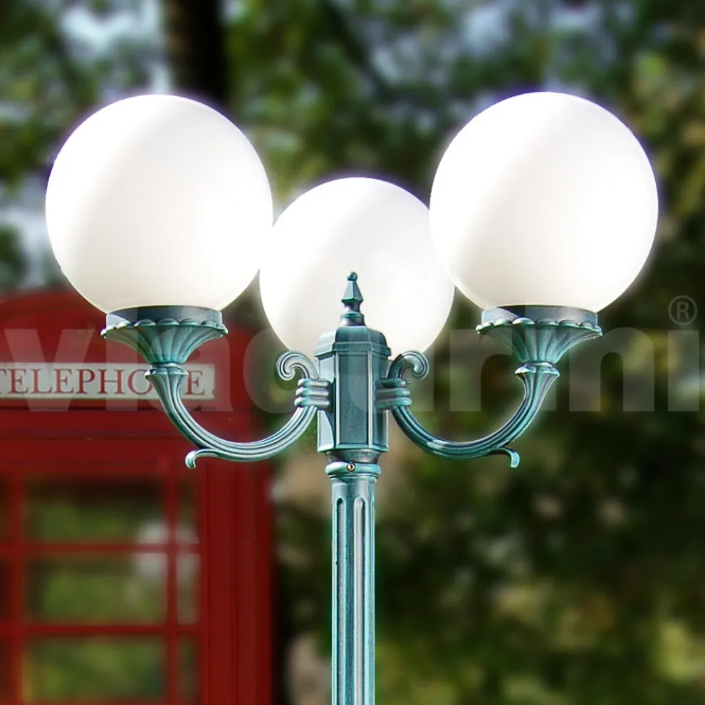 Außenlaternenpfahl 212 cm aus schwarzem Acryl und Aluminium Made in Italy - Trovanero