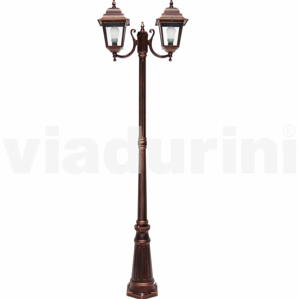 Außenleuchte mit zwei Leuchten aus Aluminium, hergestellt in Italien, Aquilina