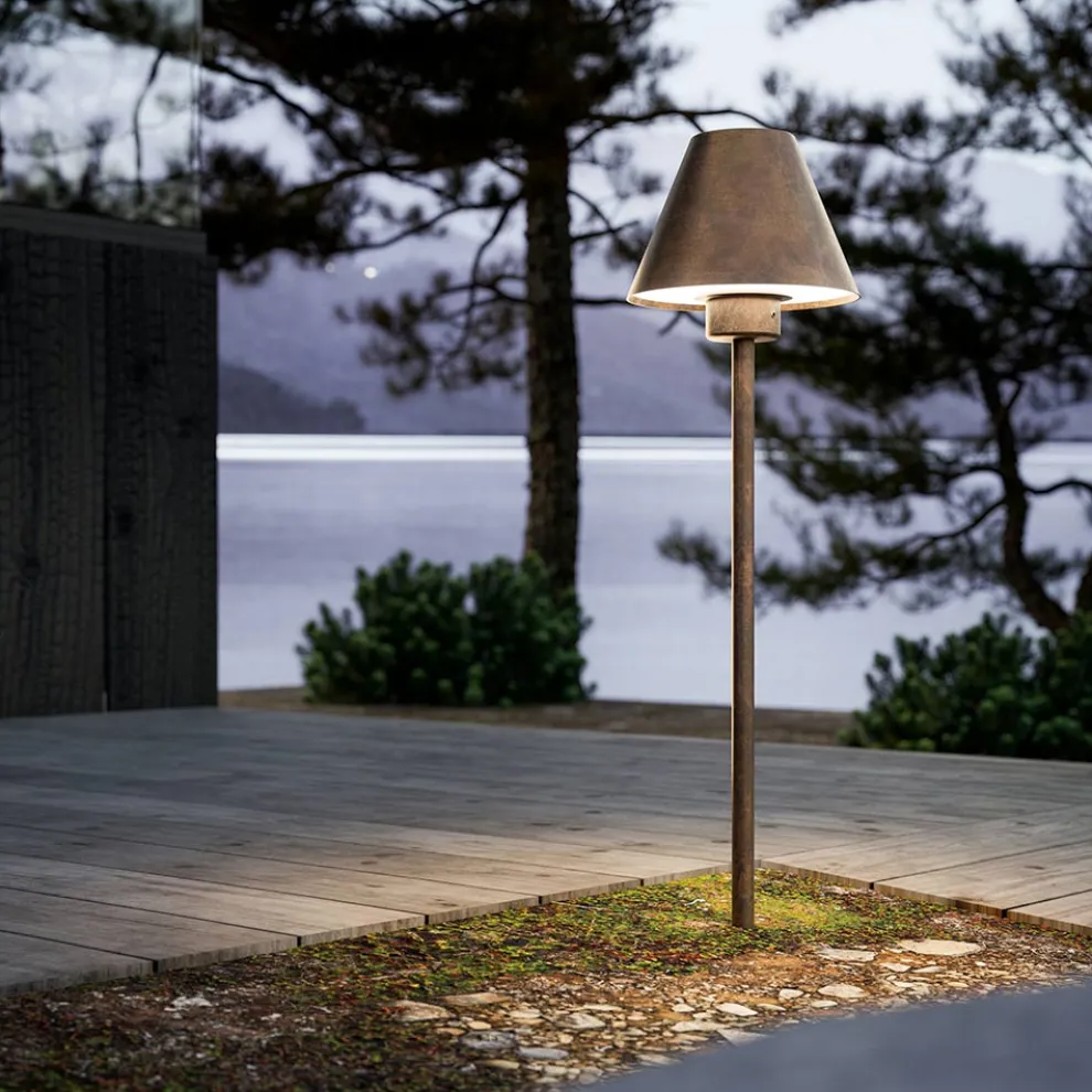 Außenstehlampe aus Messing und Kupfer, hergestellt in Italien – Sword