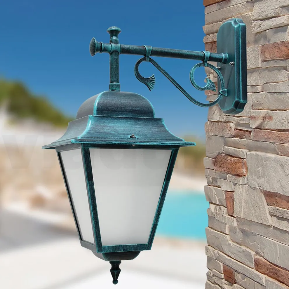 Außenwandlaterne aus Aluminium und sandgestrahltem Glas - Alchemist