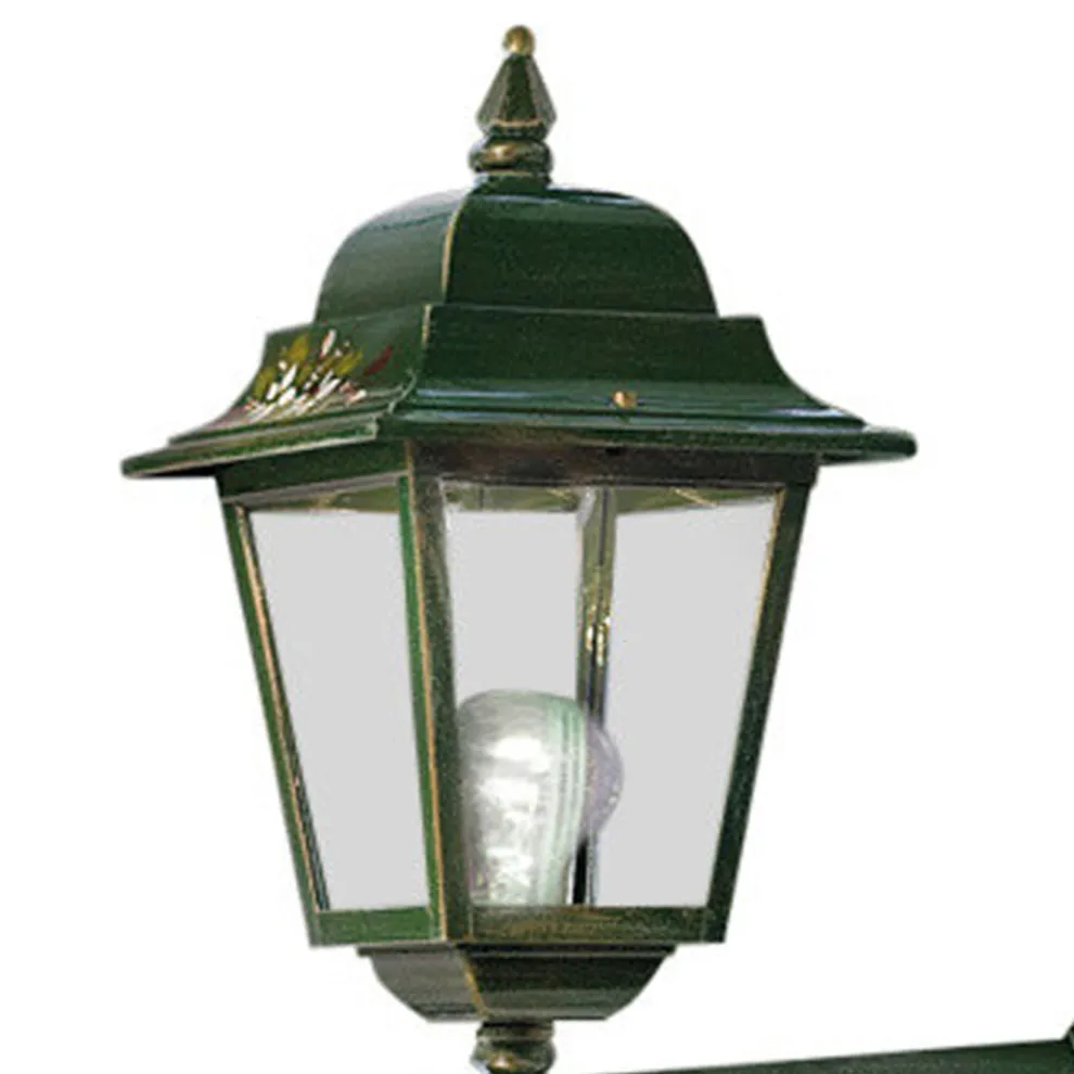 Außenwandleuchte Aluminium Grün Gold und handbemalte Blumen - Gorizia