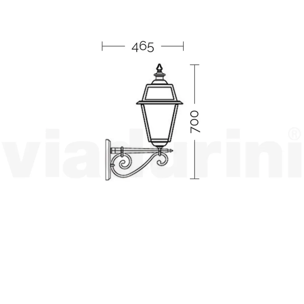 Außenwandleuchte aus Aluminium, hergestellt in Italien, Vintage – Vivian