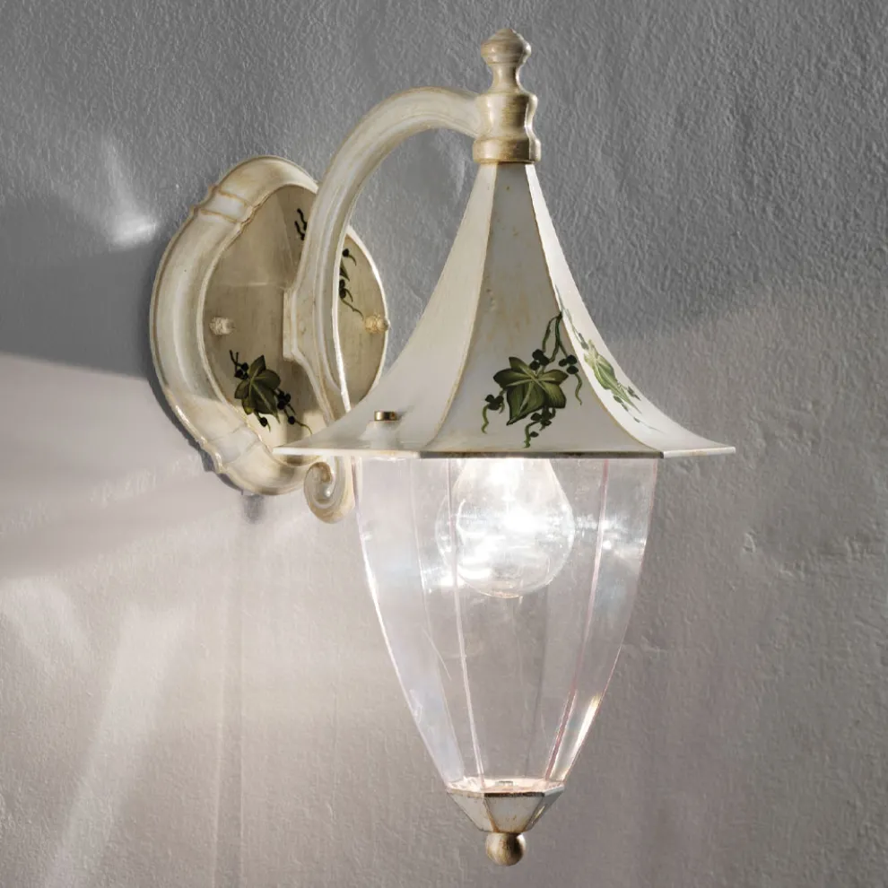 Außenwandleuchte aus handbemaltem Aluminium und Edere-Dekoration - Arezzo