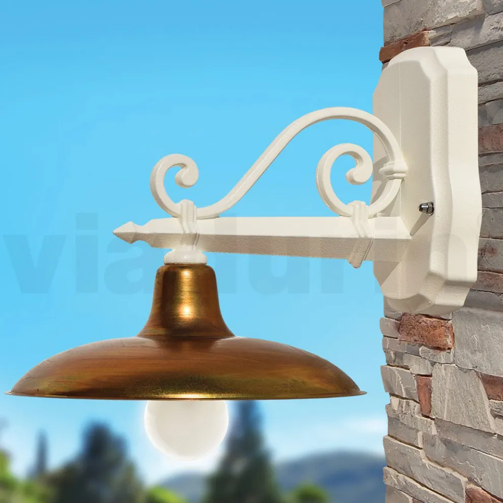 Außenwandleuchte aus Aluminium und Messing, hergestellt in Italien – Adela