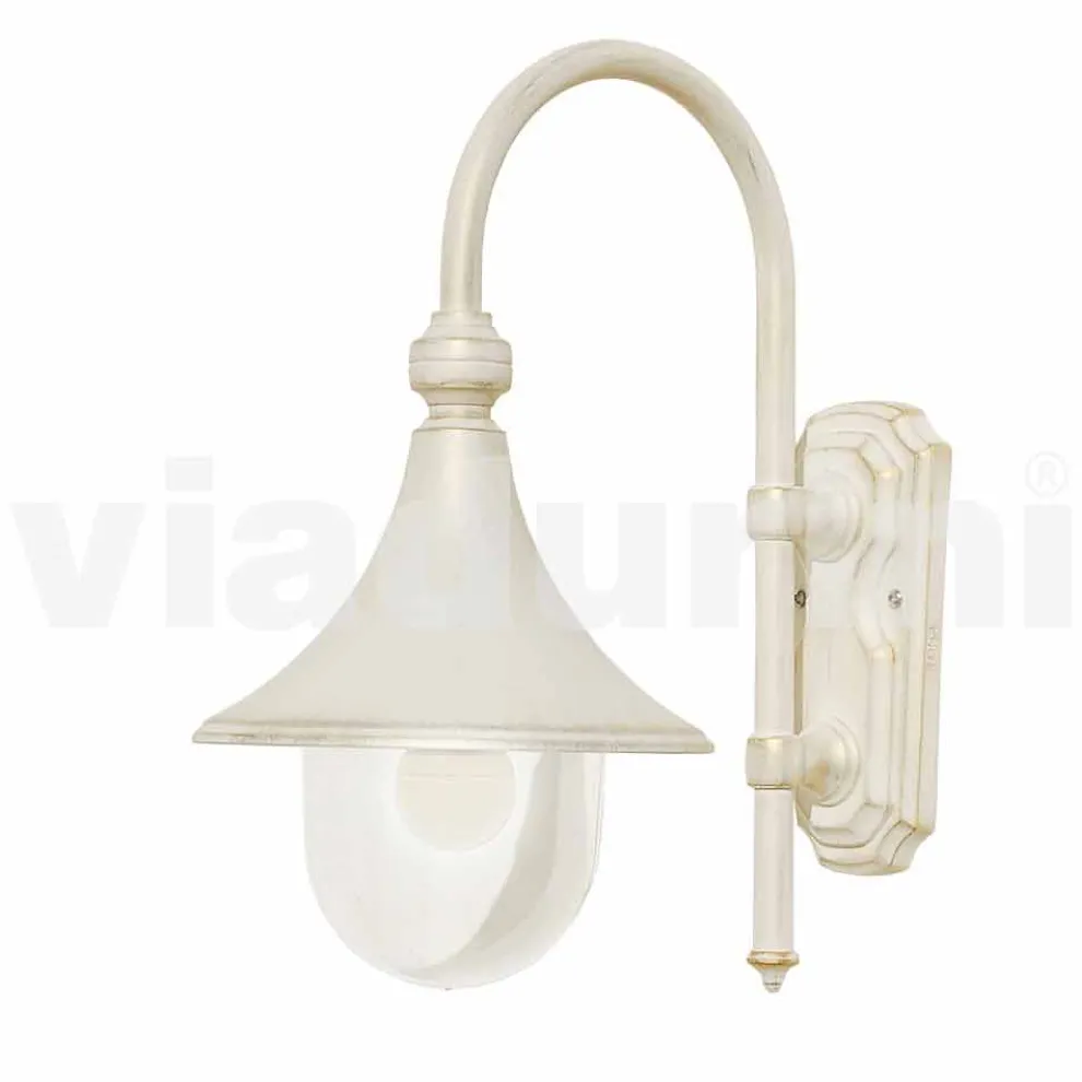 Außenwandleuchte aus weißem Aluminium, hergestellt in Italien, Anusca