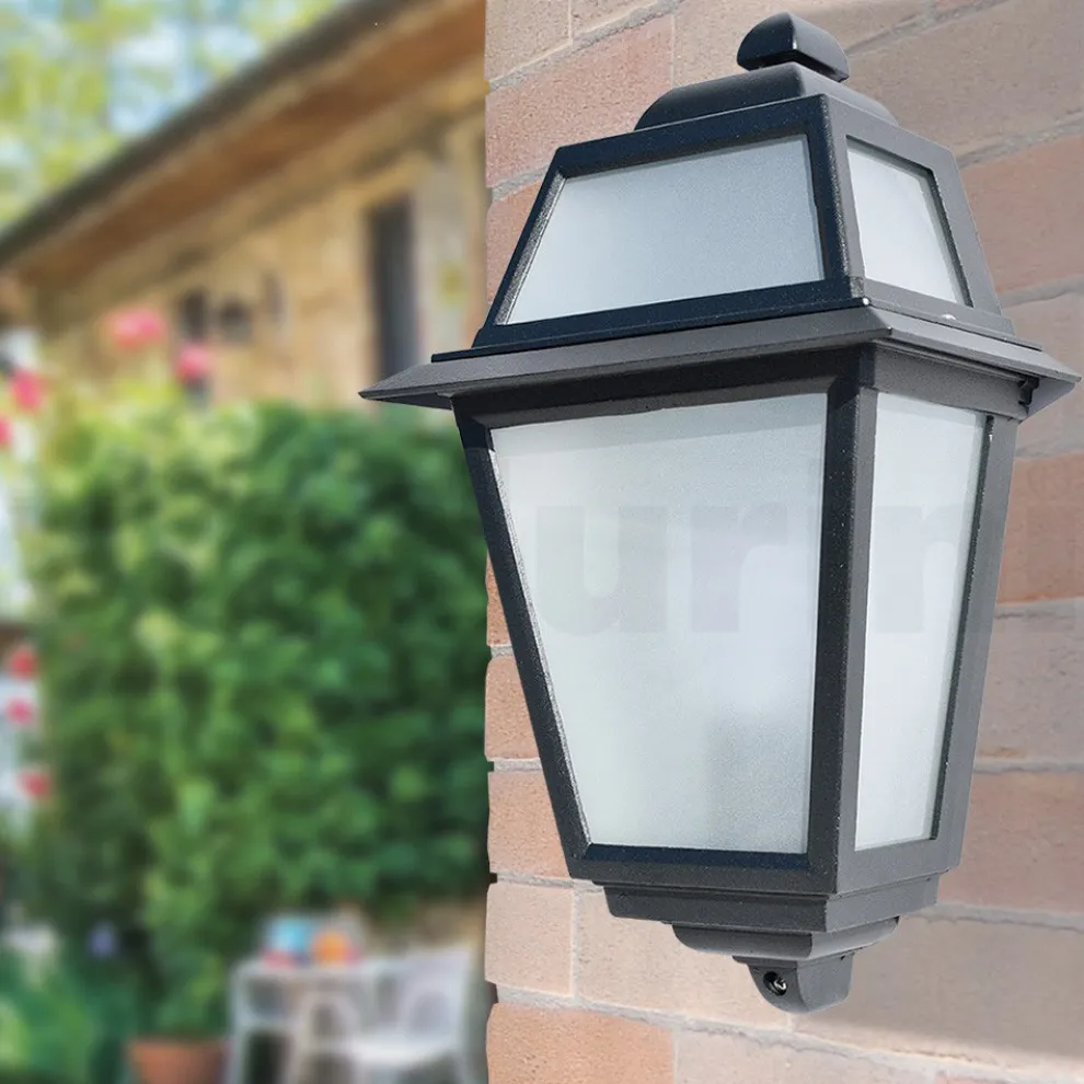 Außenwandleuchte aus anthrazitfarbenem Aluminium und Glas Made in Italy - Elric