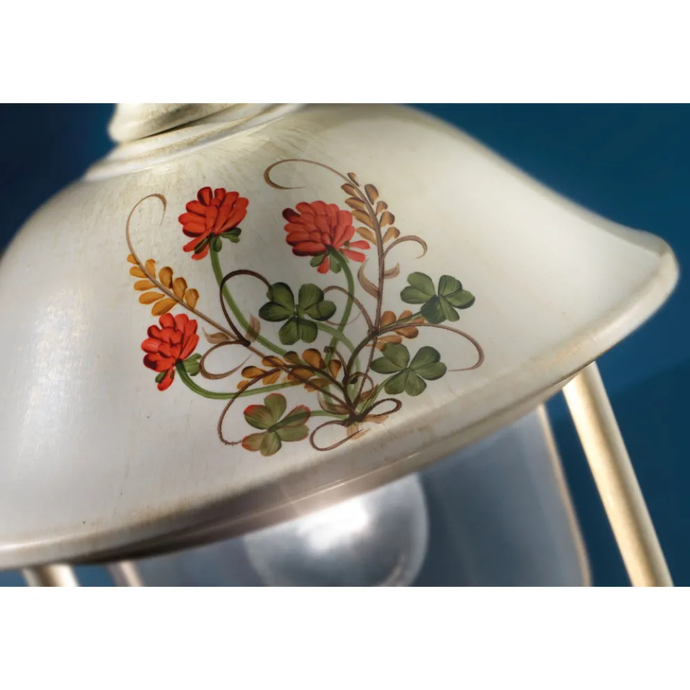 Außenwandleuchte aus handbemaltem Aluminium und Blumendekor - Bari