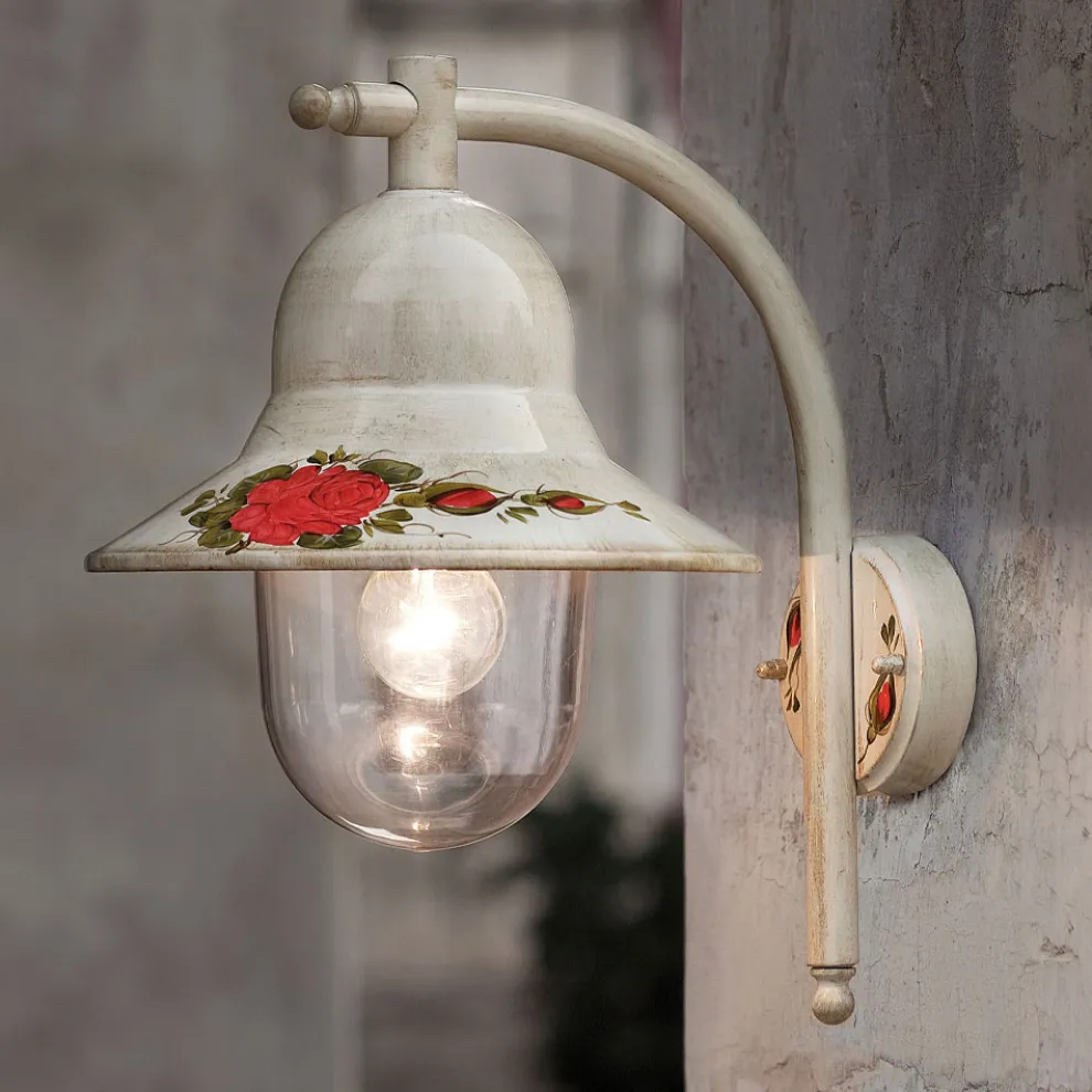 Außenwandleuchte aus handbemaltem weißem Aluminium - Imperia