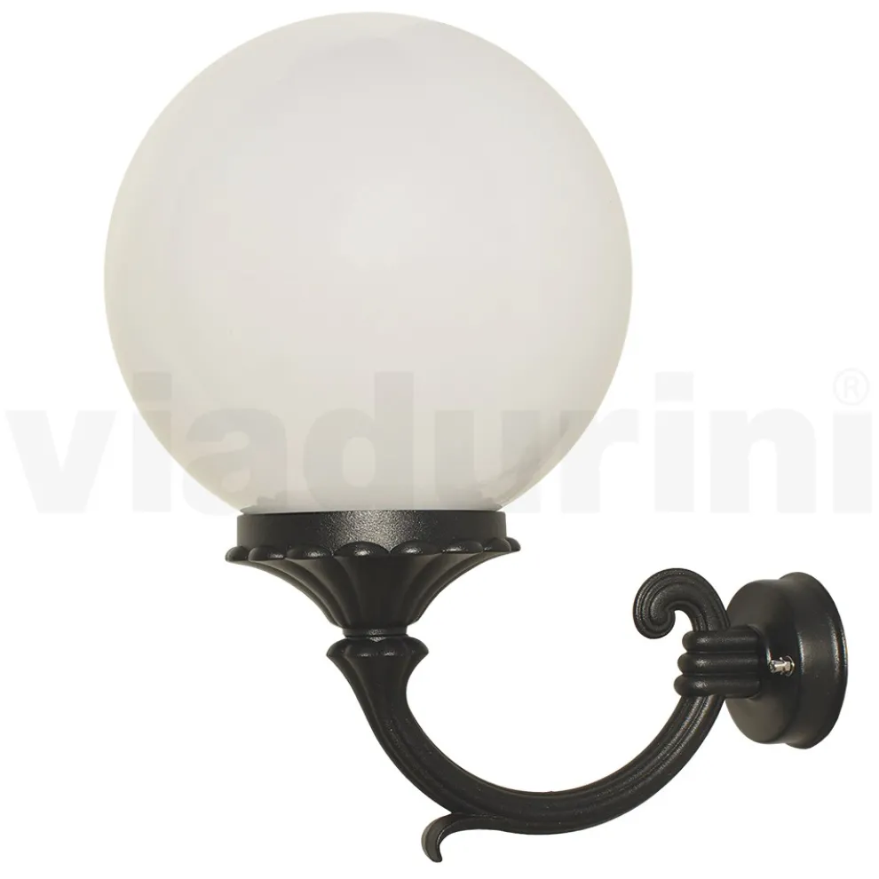 Außenwandleuchte aus Aluminium mit opaler Acrylkugel - Trovaanthrazit