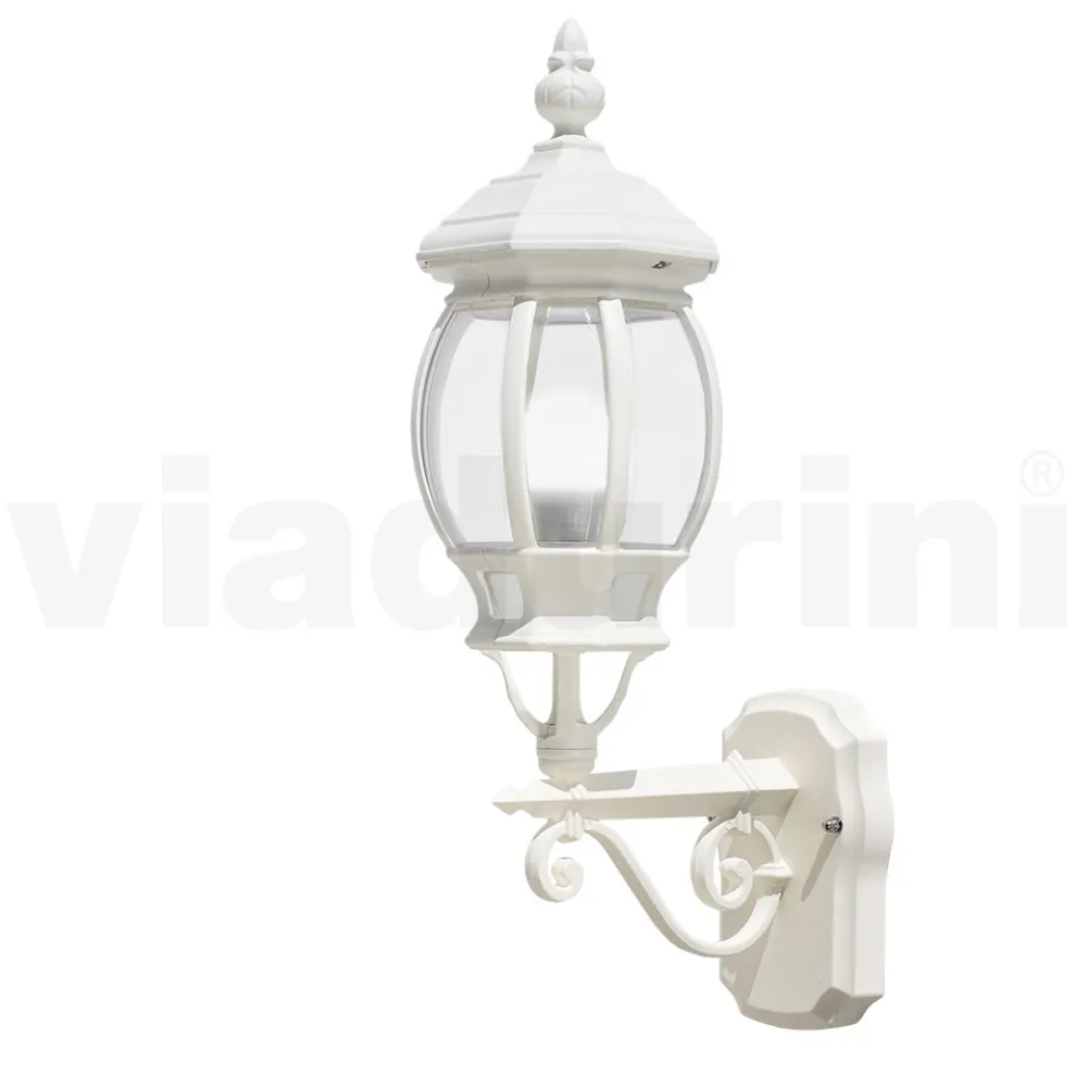 Außenwandleuchte im Vintage-Stil aus weißem Aluminium, hergestellt in Italien – Dodo