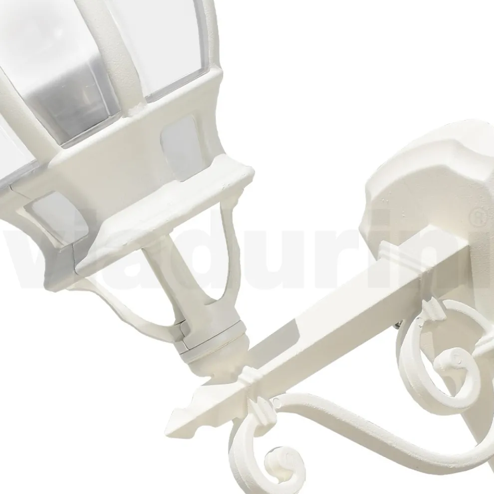 Außenwandleuchte im Vintage-Stil aus weißem Aluminium, hergestellt in Italien – Dodo