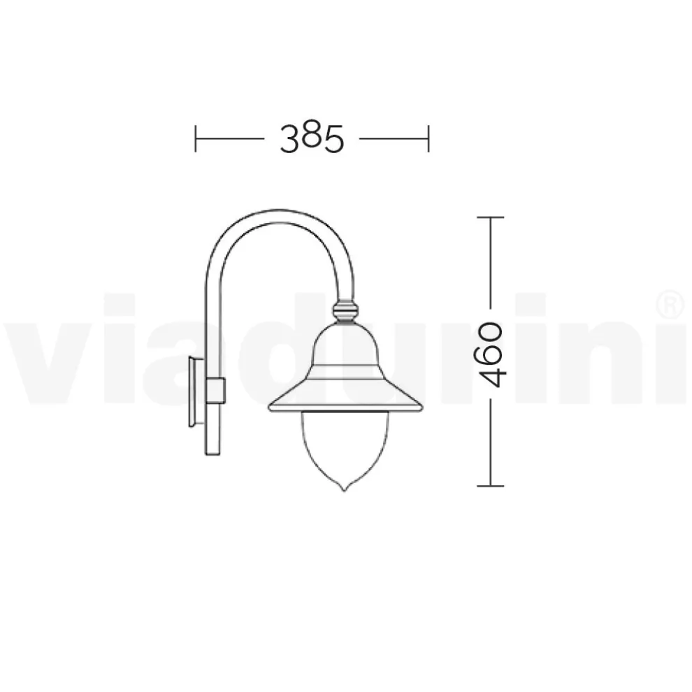 Außenwandleuchte im Vintage-Stil aus Aluminium, hergestellt in Italien – Cassandra