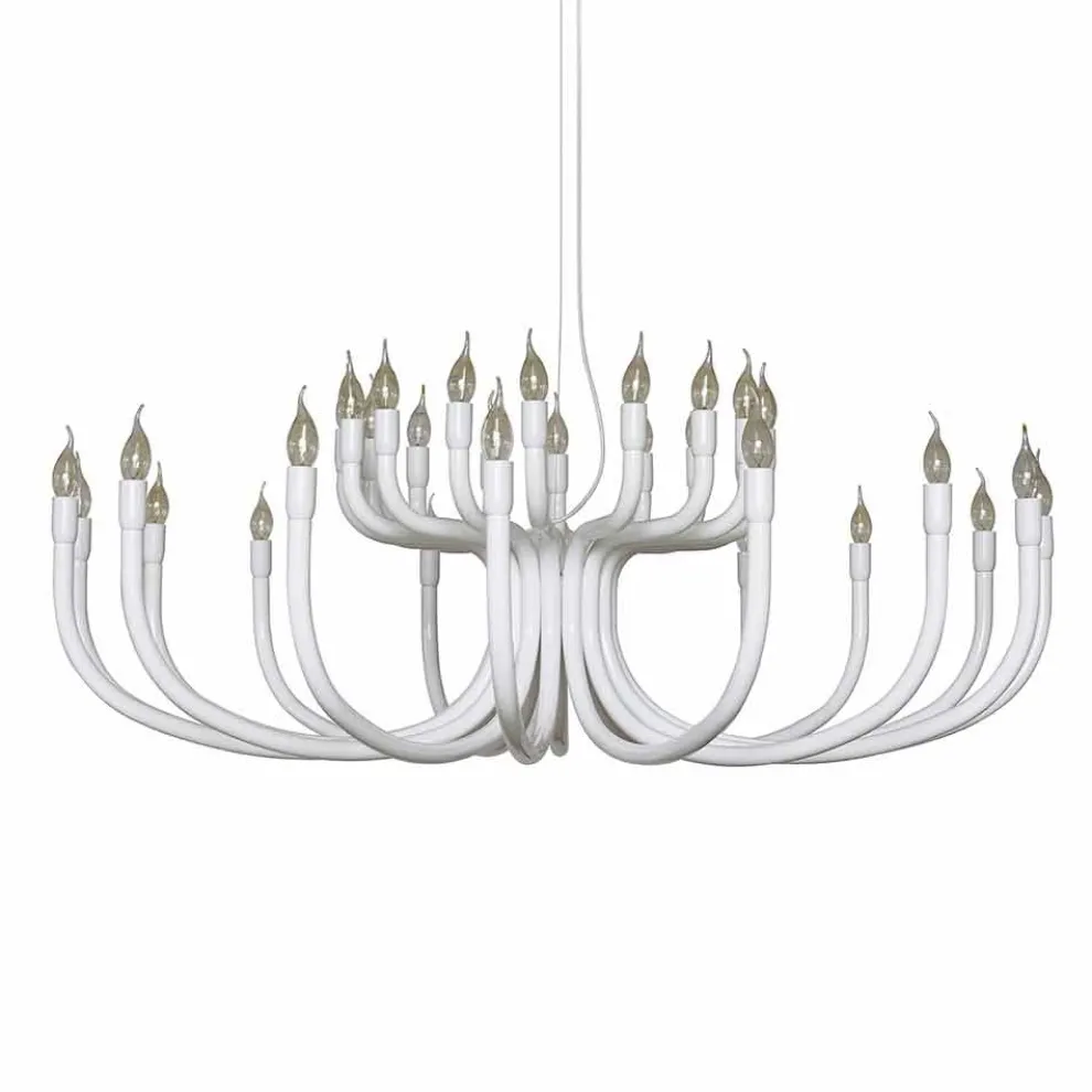 Aufhängungsleuchter mit 16 oder 32 Lichtern aus weißem oder schwarzem Aluminium - Alviso