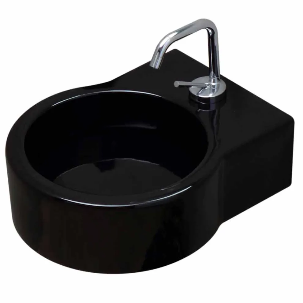 Aufsatz- / Aufsatzwaschbecken aus schwarzer Keramik made in Italy Tor