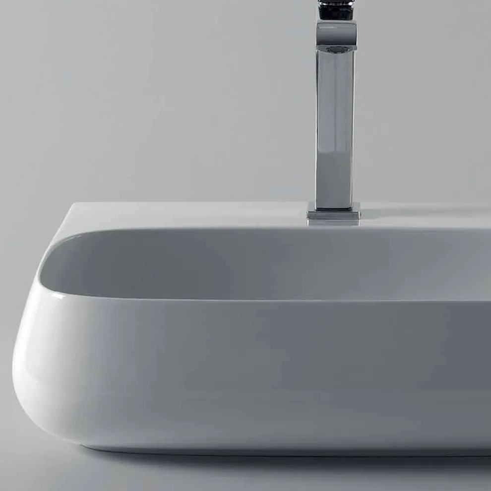 Aufsatz- / Wandwaschbecken aus Keramik L 55 cm, made in Italy, Gais