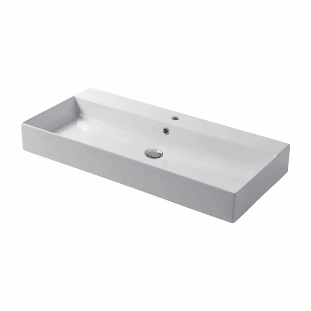 Aufsatz- oder Wandwaschbecken in weißer oder farbiger Keramik Leivi