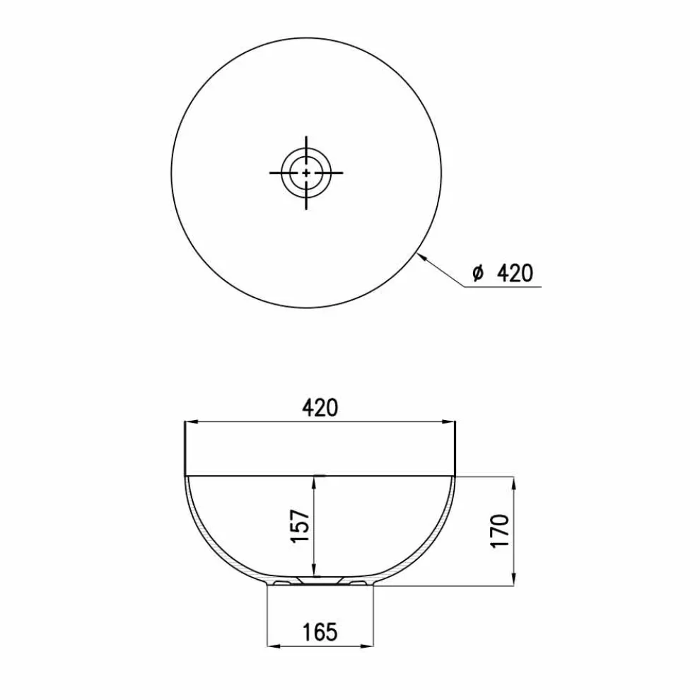 Aufsatzspüle aus Keramik Ø40cm Made in Italy Leivi