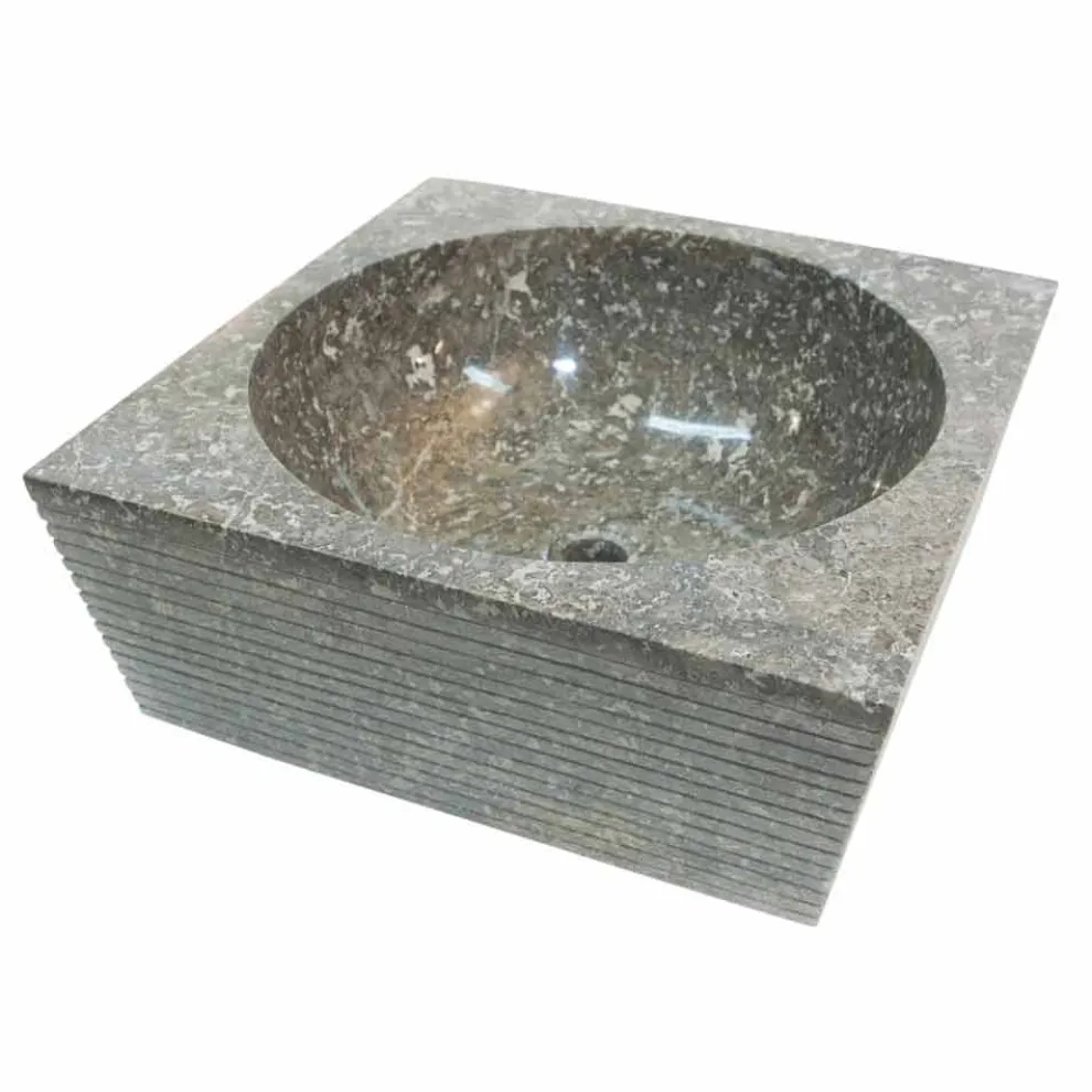 Aufsatzwaschbecken aus Naturstein grau Zor, Einzelstück