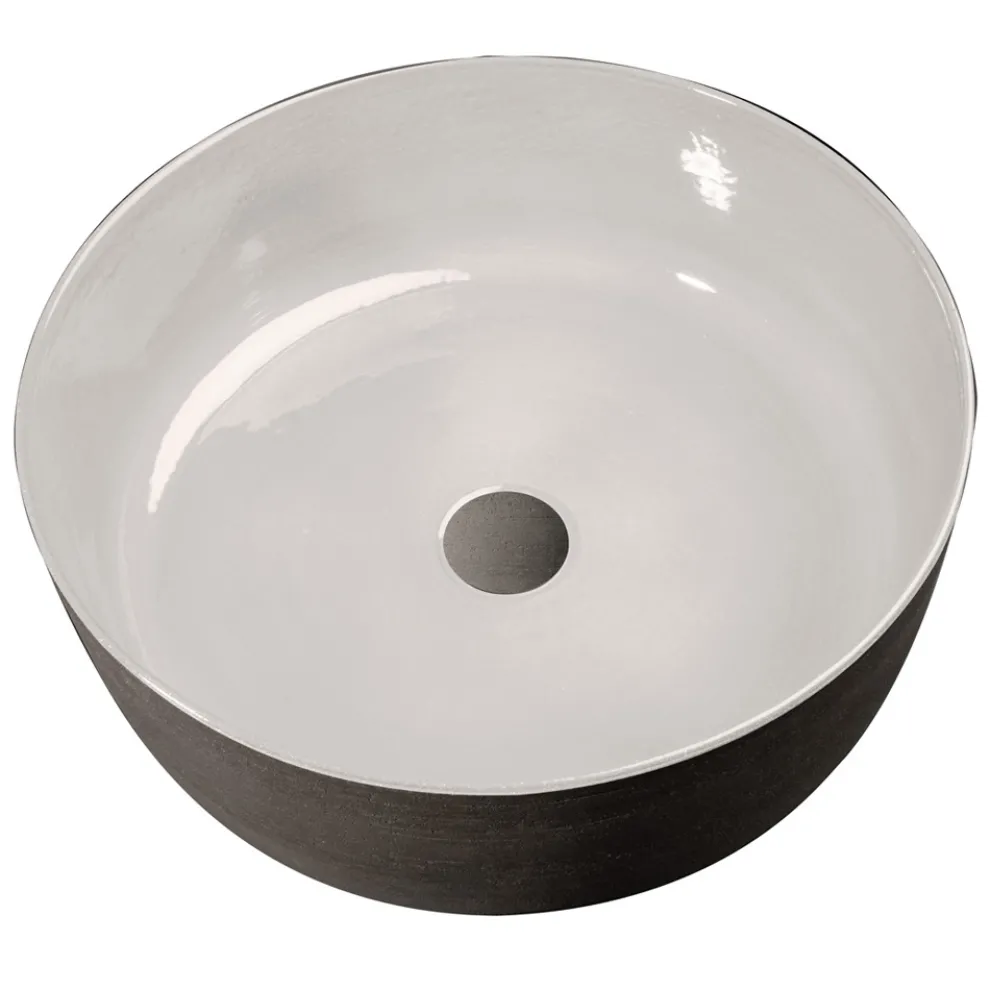 Aufsatzwaschbecken aus feuerfestem Ton, in Italien von Hand gedrechselt - Tatiana