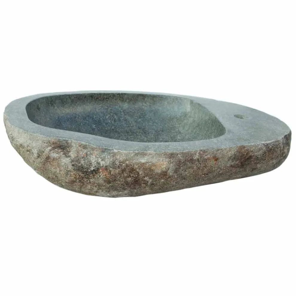 Aufsatzwaschbecken aus Naturstein Kai, mit Hahnloch