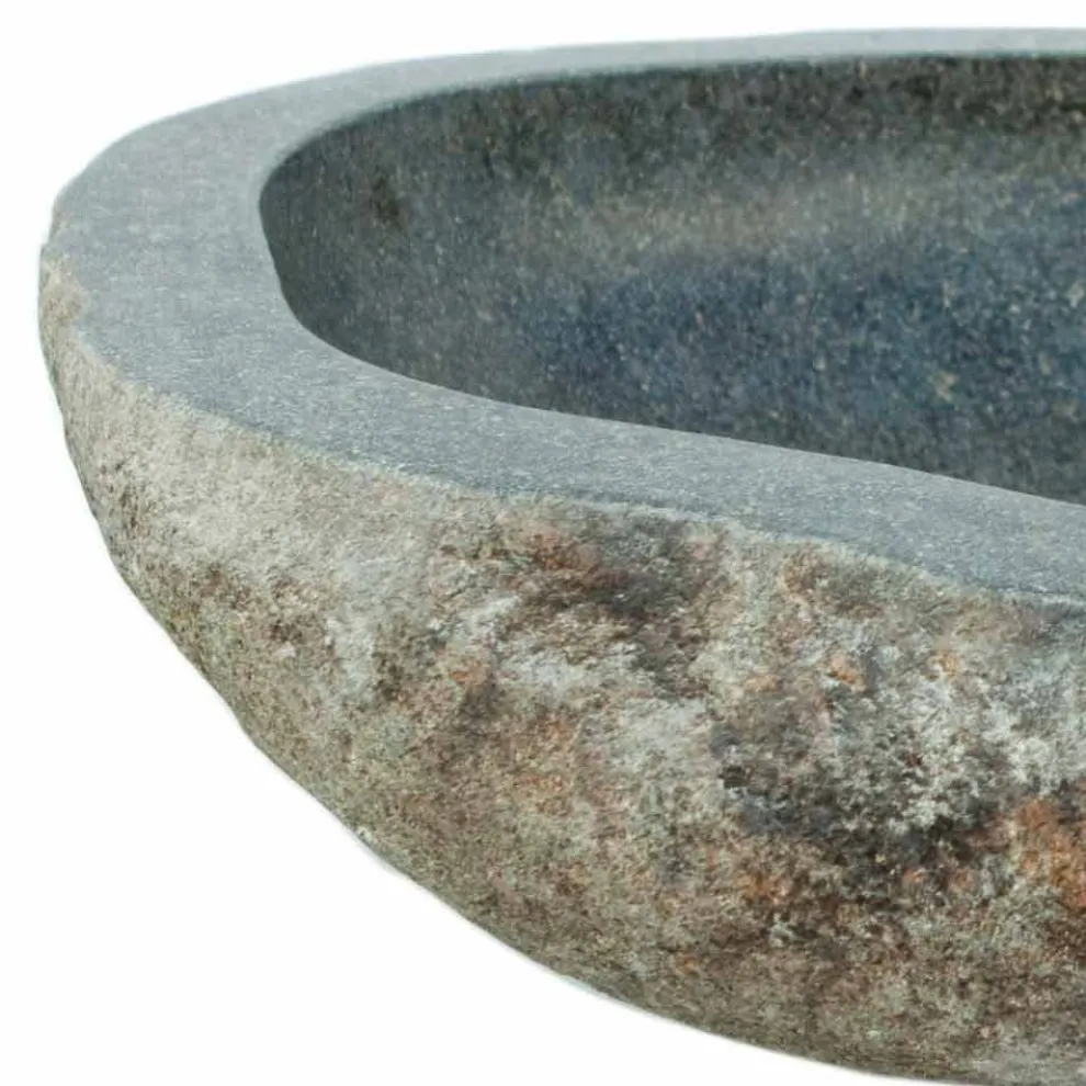 Aufsatzwaschbecken aus Naturstein Kai, mit Hahnloch