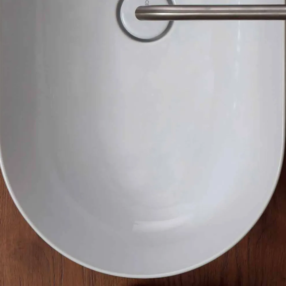 Aufsatzwaschbecken aus Keramik, 70x35 cm, hergestellt in Italien, Star, modernes Design