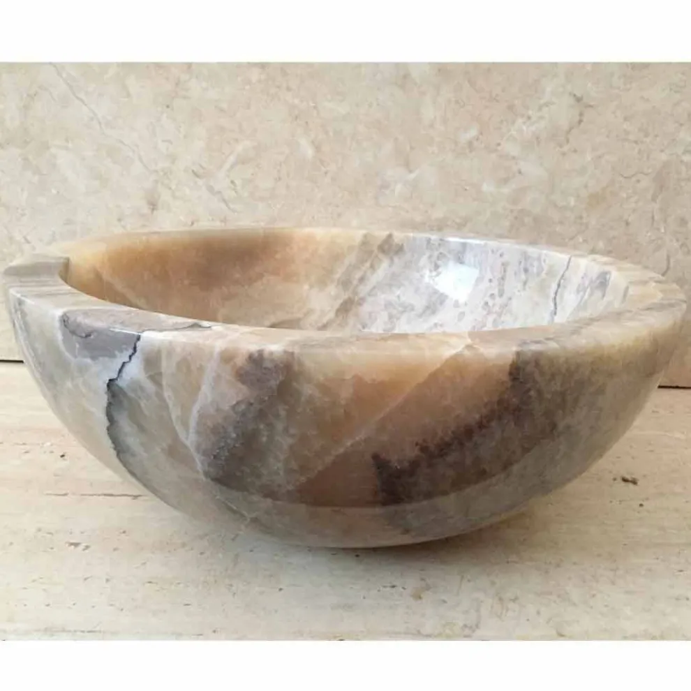 Aufsatzwaschbecken aus natürlichem Onyxstein Ana, handgefertigt